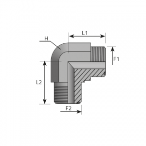 90° adapters ar ORFS ārējo vītni. (LMO)